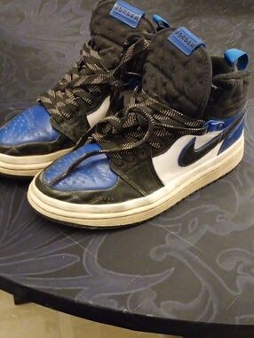 Jordan High-Top Sneakers in Black, Blue & White